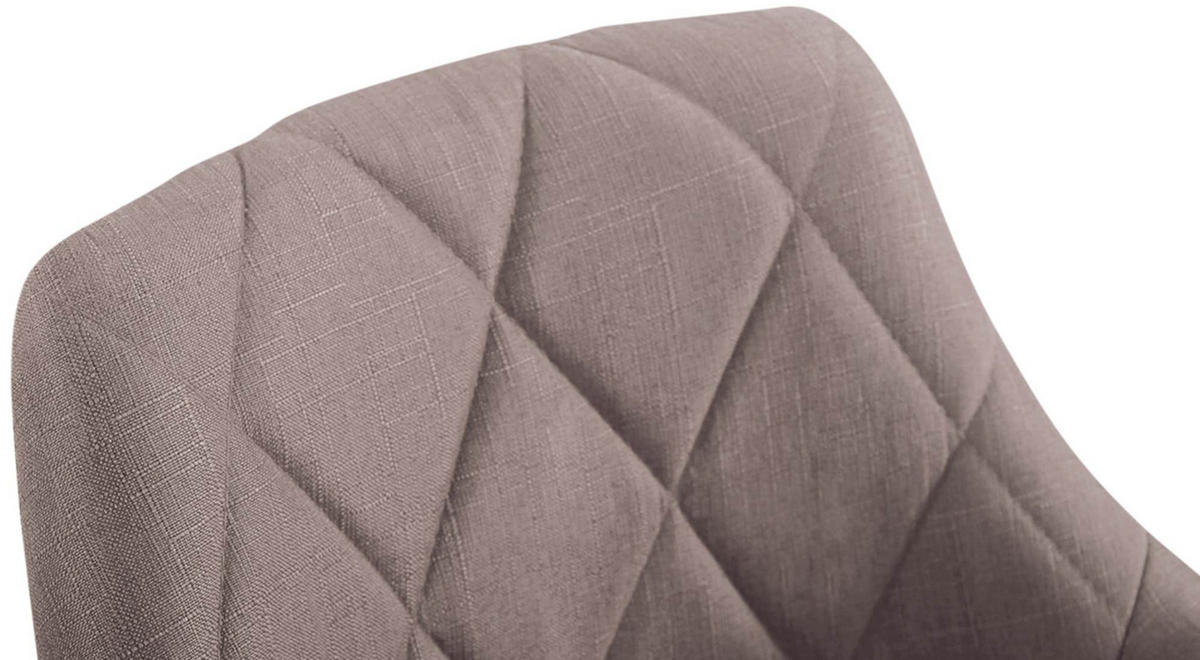 ARBEITSHOCKER Lazius Stoff taupe - Grau, Metall (47/82/49cm) - TPFLiving