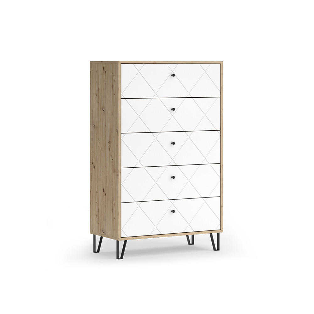 BYR&Aring; Nizza Hantverks ek 80.2x127.4 cm med 5 l&aring;dor Ek Artisan 127.4/80.2/40.1 cm