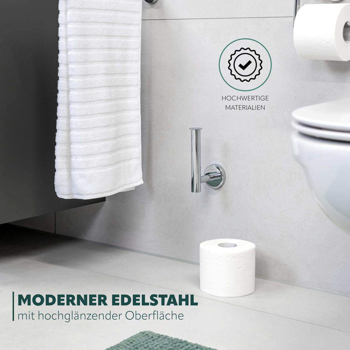 TOILETTENPAPIERHALTER LUCENTE, Edelstahl verchromt - Chromfarben, Metall (15/5.7/9cm) - bremermann