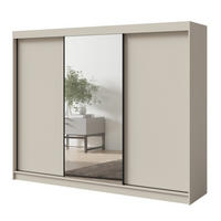 SCHWEBETÜRENSCHRANK mit Spiegel Fiore 3D1L 250 Kaschmir/Schwarz - Kaschmir/Schwarz, Holzwerkstoff/Metall (250/200/60cm) - mzm24