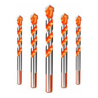 BOHRER - dreieckiger Schaft, 5-teiliges Set (6/6/8/10/12 mm), geeignet für Beton, Ziegel, Glas und Kunststoff. - Orange, Metall (10/10/1cm) - DCA