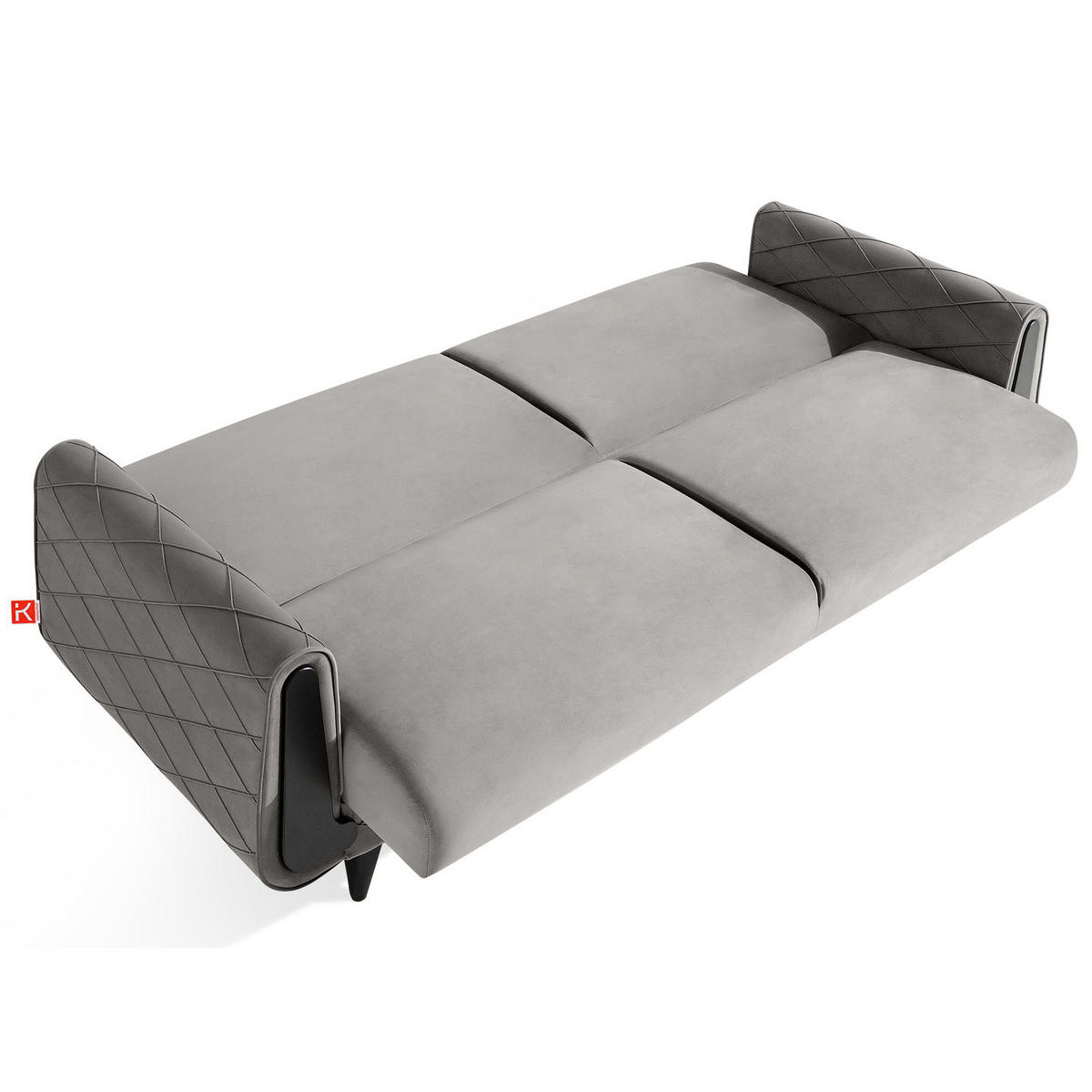 3-SITZER-SOFA GUSTAVO III Sofa 3 Velours, Hellgrau - Hellgrau, Holz/Holzwerkstoff (230/98/98cm) - KONSIMO®