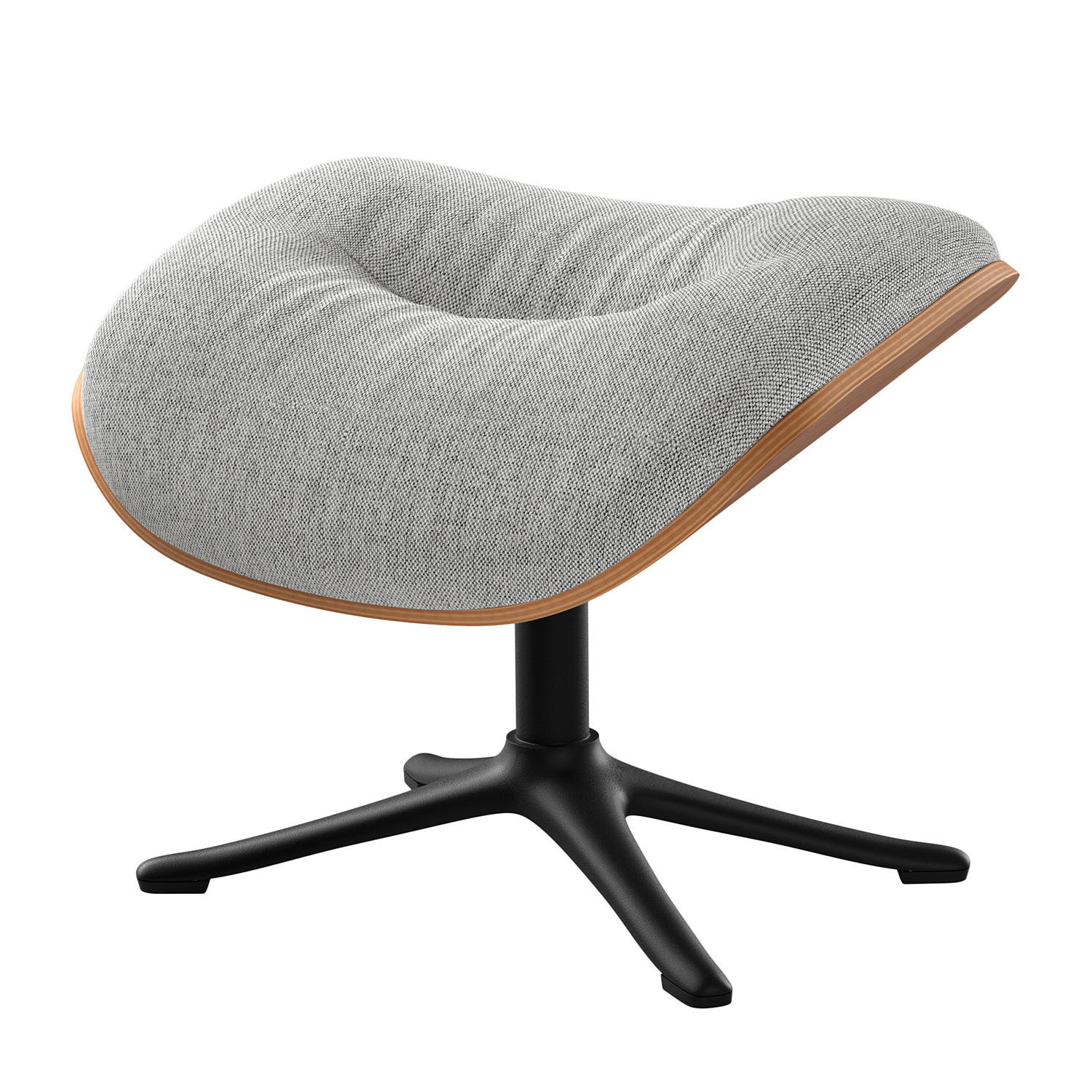 POLSTERHOCKER - Hellgrau/Schwarz, Textil/Metall (44/39/42cm) - home24