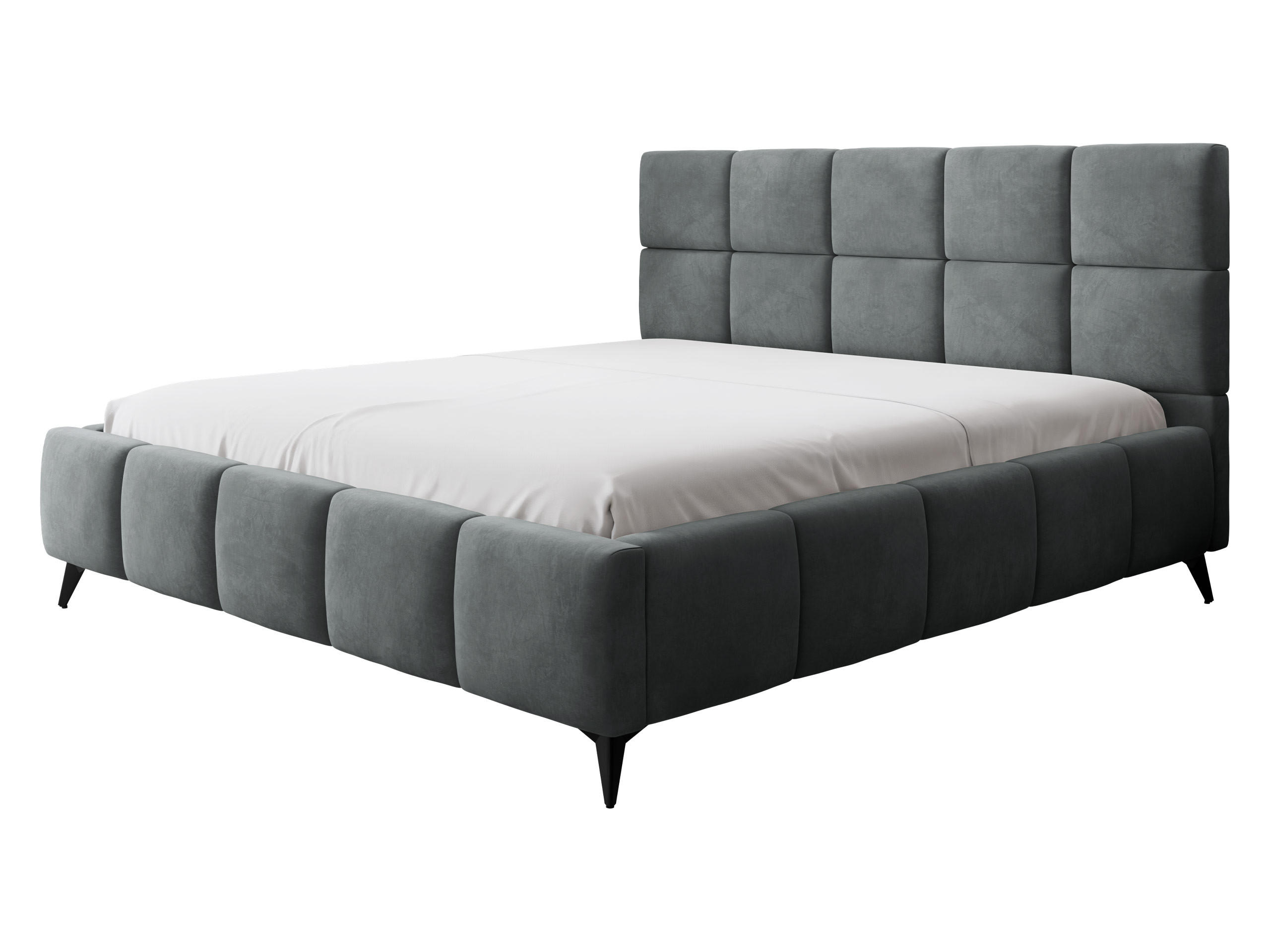 POLSTERBETT Amber - Schwarz/Graphitfarben, Holzwerkstoff/Textil (180/200cm) - MIRJAN24