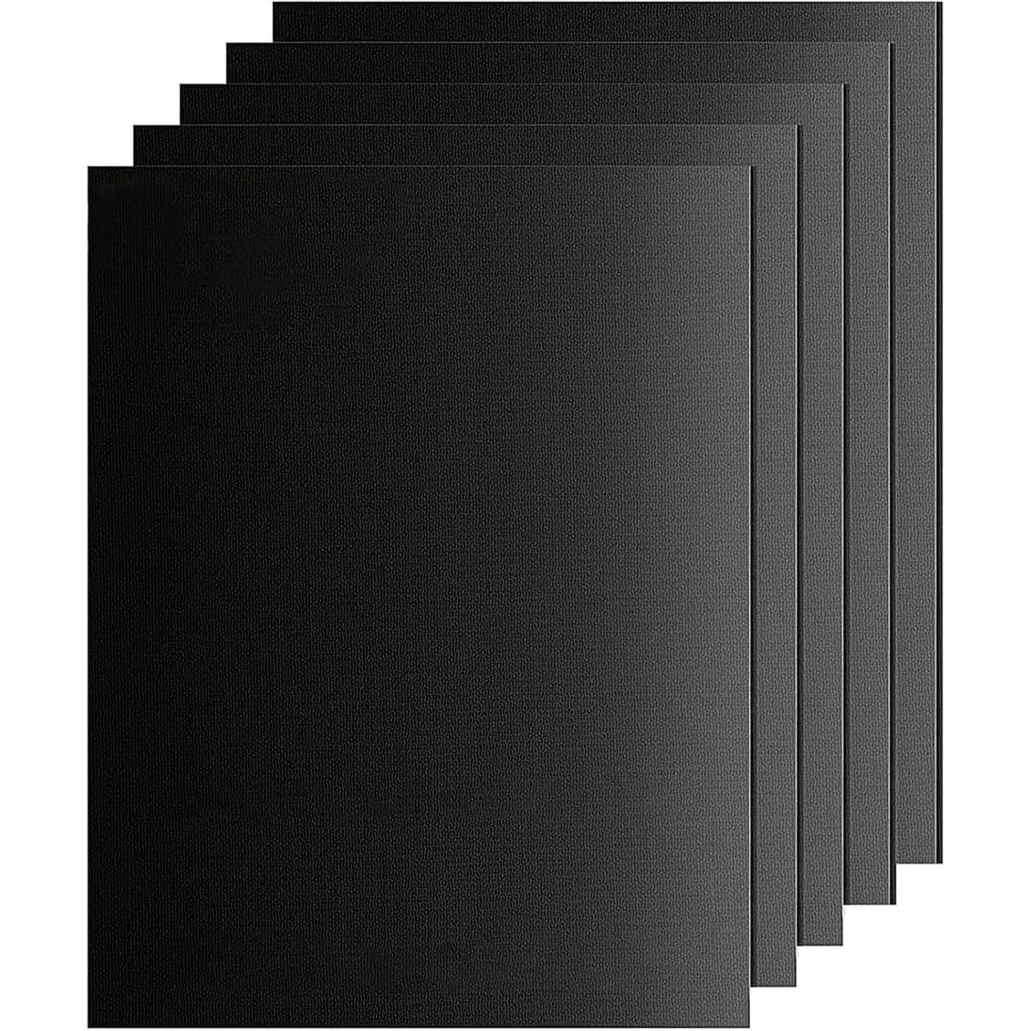 GRILLMATTE 5er Set 40 x 32 cm Antihaft Wiederverwendbar - Schwarz, Kunststoff (3.3/0.5/4cm)