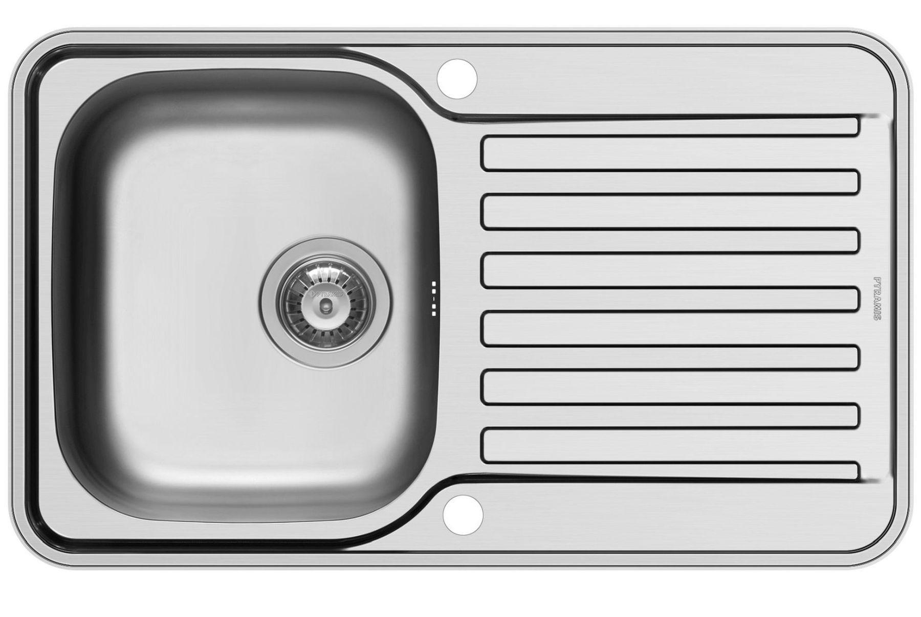 KÜCHENSPÜLE 80x48cm Einbauspüle Space Mini Abtropffläche 45cm Küchenschrank - Edelstahlfarben, Metall (48/19/80cm)