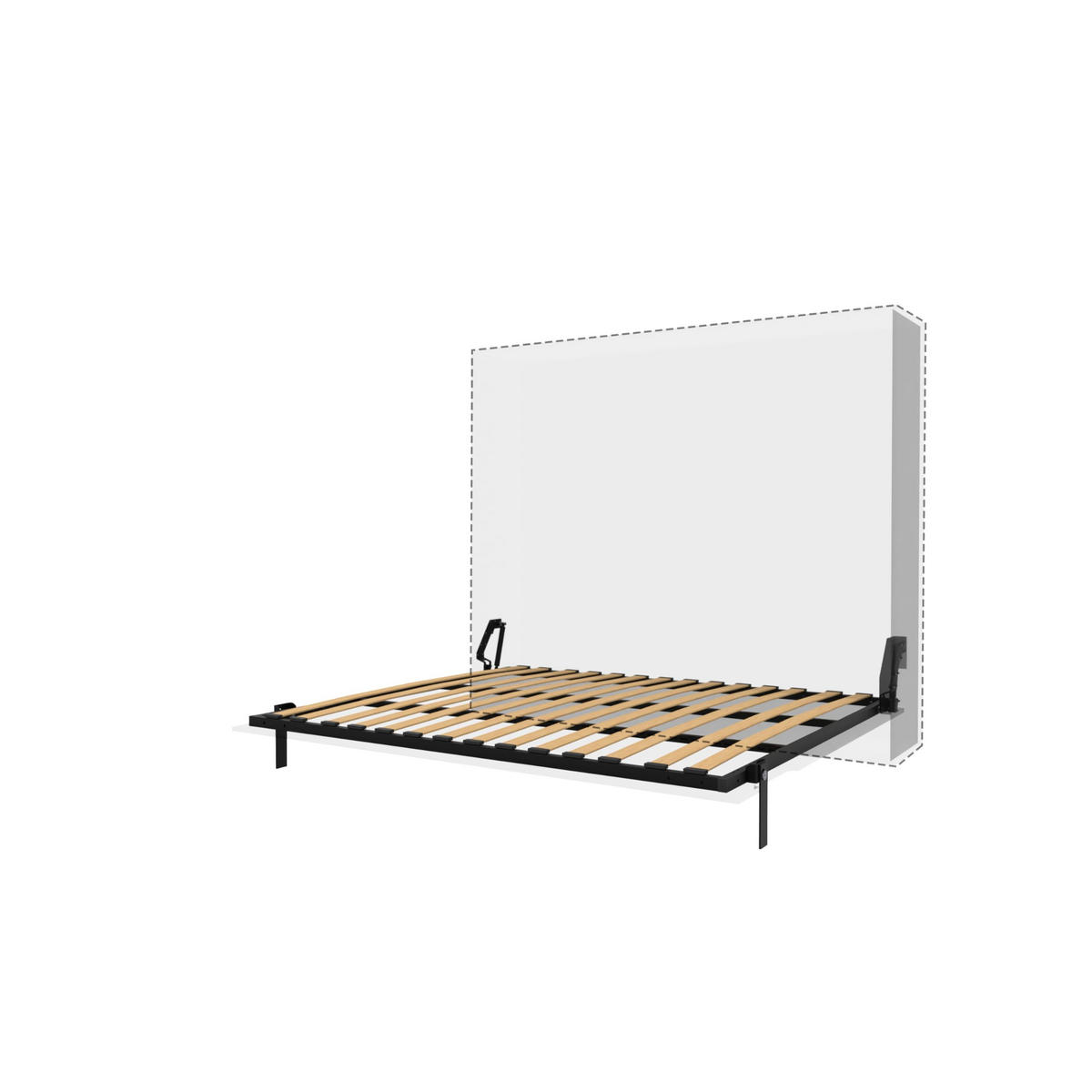 SCHRANKBETT Morphy Einbaubares 200x180 Horizontal - Weiß, Holz/Metall (200/180cm) - WallBedKing