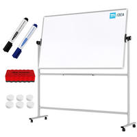 MOBILES Board, Serie: TM Idea/Flex – mit doppelseitiger Whiteboard-Oberfläche, drehbar, 170×100 cm - Weiß, Metall (170/100/62cm) - ALLboards