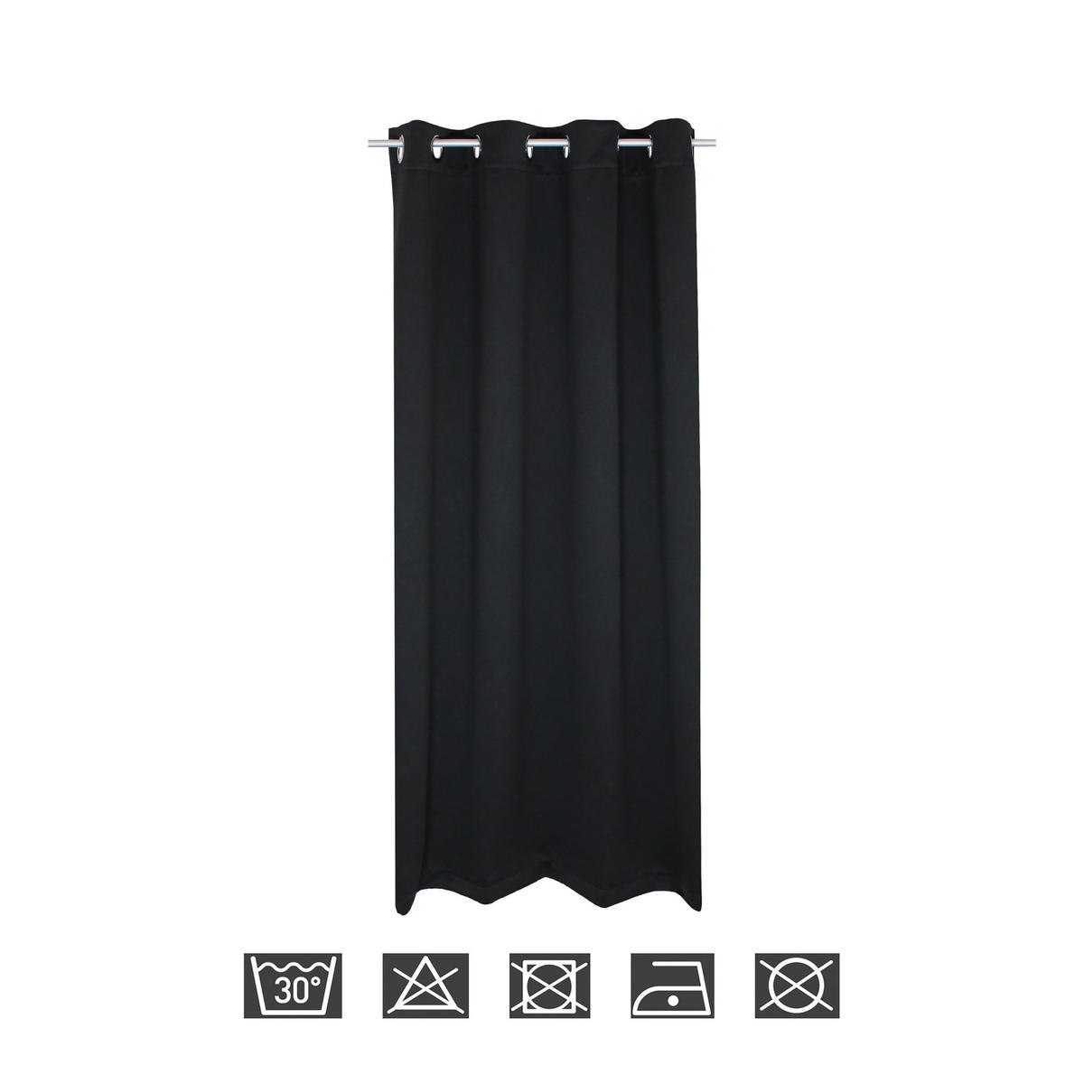 VERDUNKELUNGSVORHANG Ösen 140/175 cm Schwarz - Schwarz, Textil (140/175cm) - TiborTex