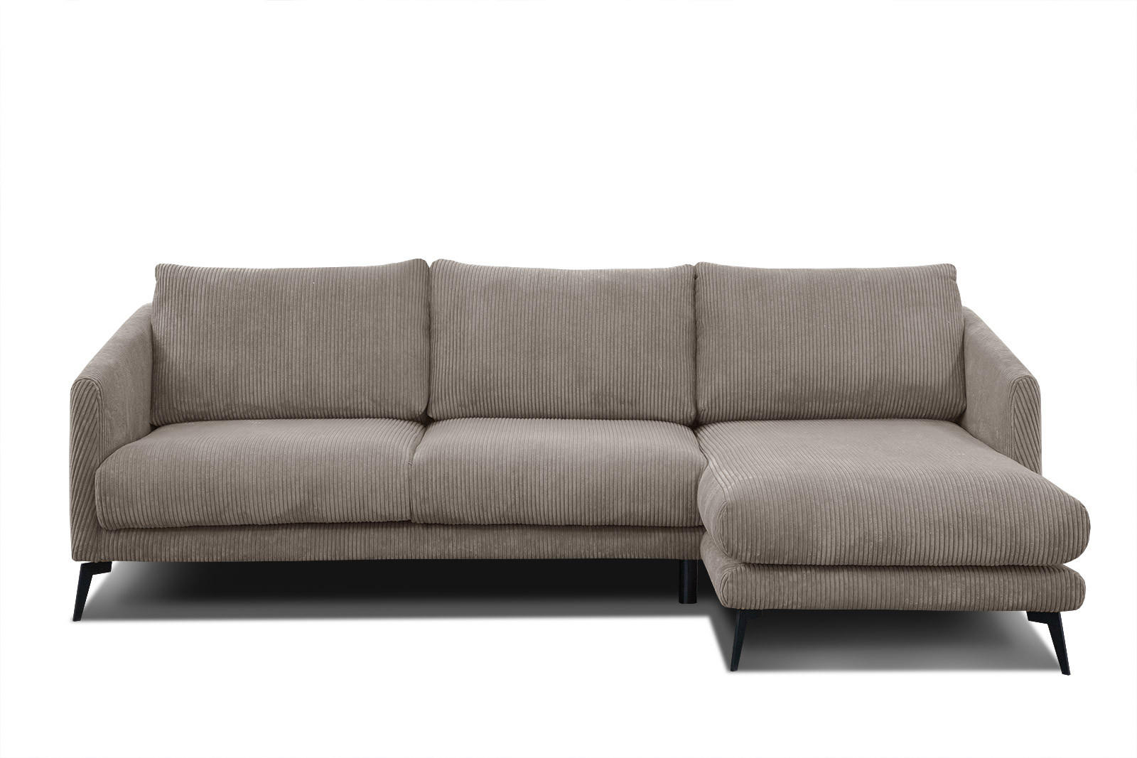 ECKSOFA VILT 4-Sitzer, taupe - Taupe/Schwarz, Holzwerkstoff/Textil (255/156cm) - Courtois Laville