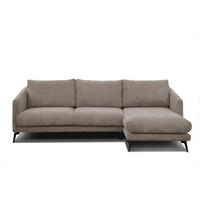 ECKSOFA VILT 4-Sitzer, taupe - Taupe/Schwarz, Holzwerkstoff/Textil (255/156cm) - Courtois Laville