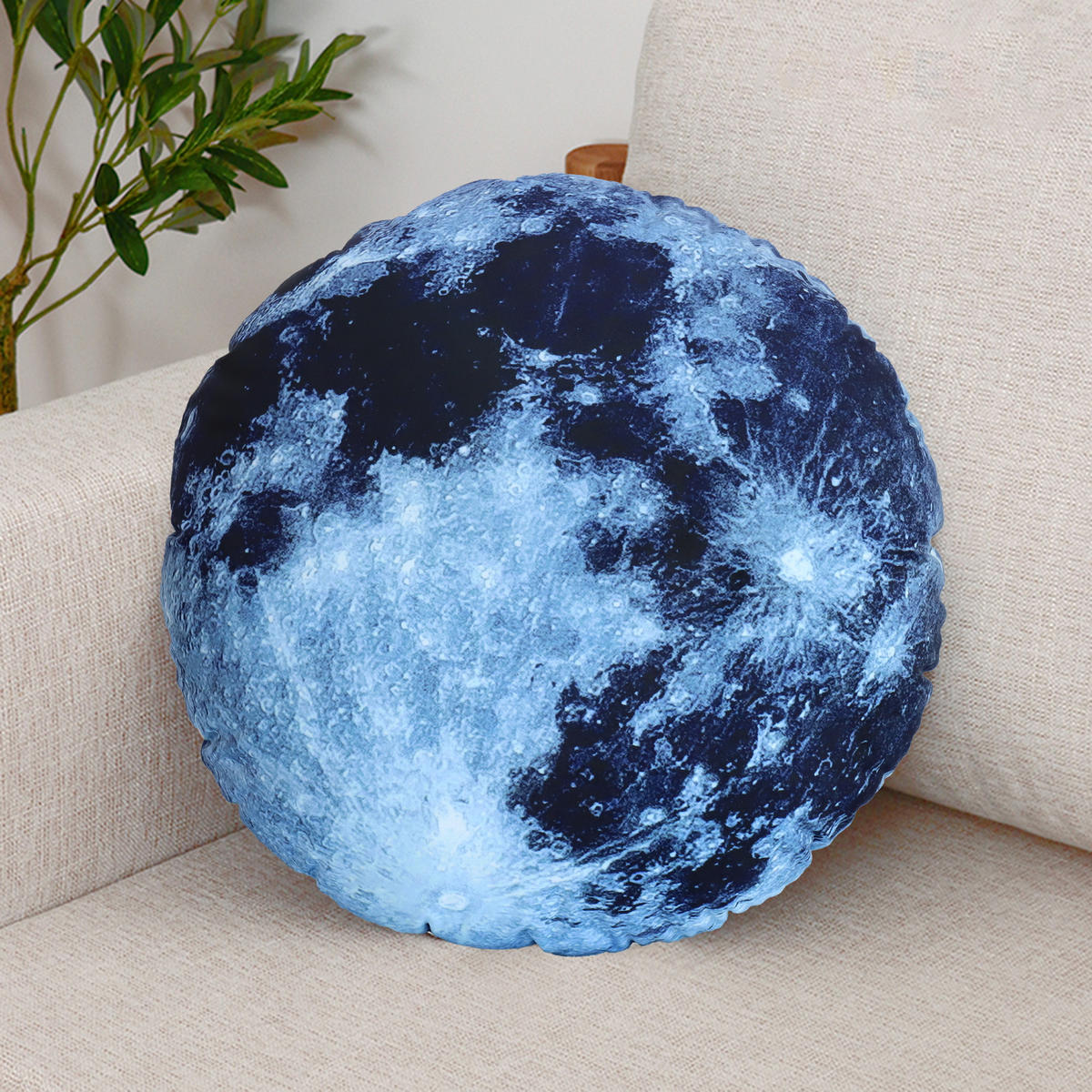 KISSEN Planet Universum Schwarzer Mond 41cm - Blau/Schwarz, Textil (41/6cm) - Vercart