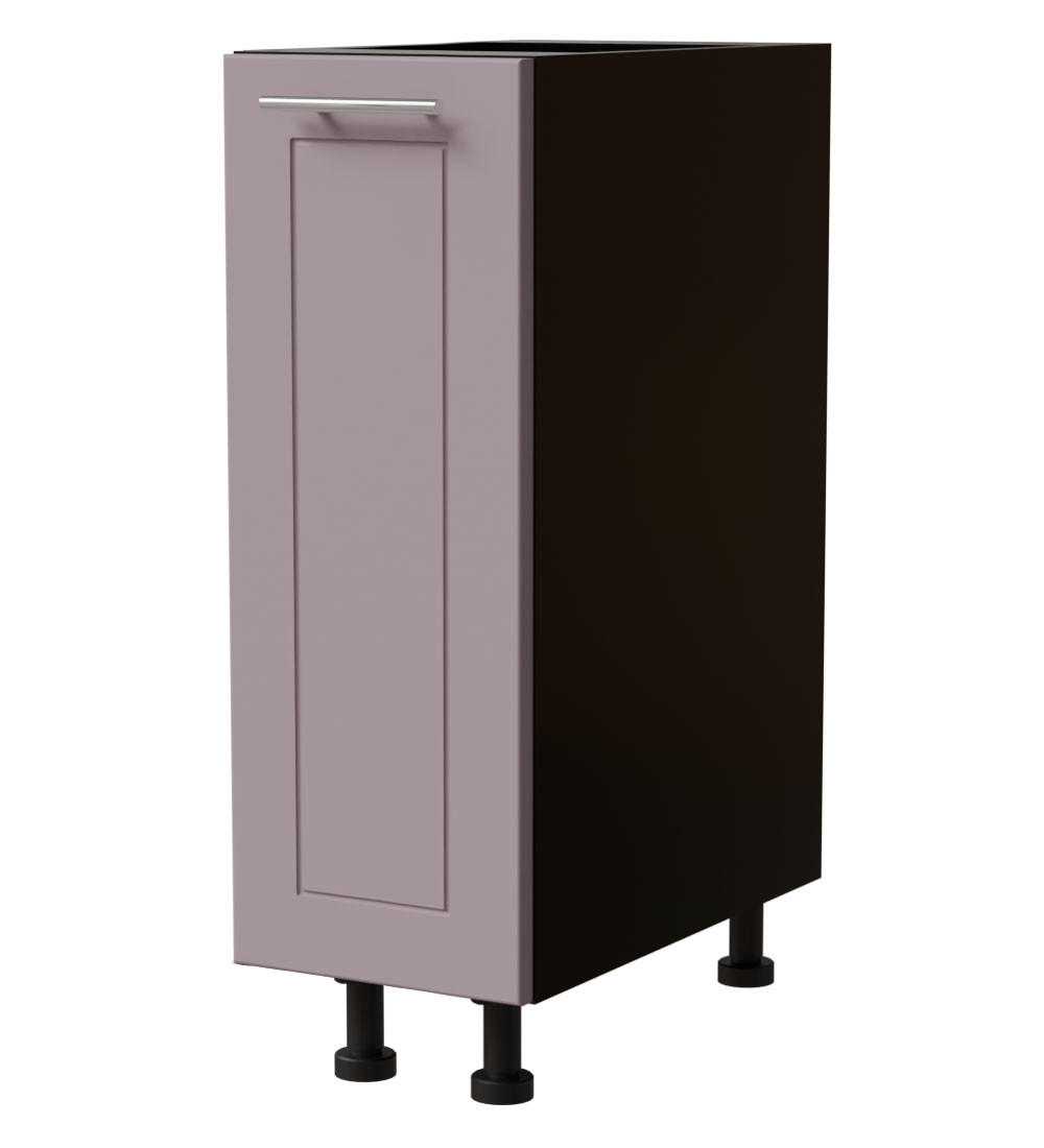 UNTERSCHRANK Bari D1D/20 Schwarz / RAL 4009 pastellviolett 20 / 50 / 82cm - Violett/Schwarz, Holz/Holzwerkstoff (20/82/50cm) - Feldmann-Wohnen