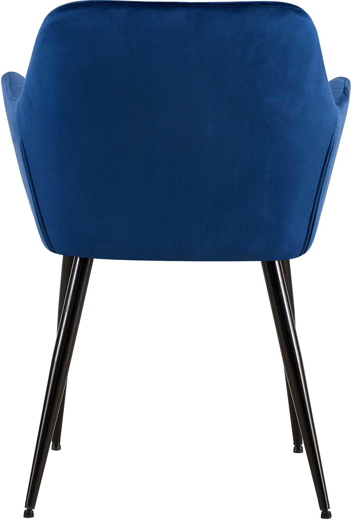 ARMLEHNENSTUHL 2er Set Samt blau - Blau/Schwarz, Textil/Metall (56.5/84/61cm) - CLP