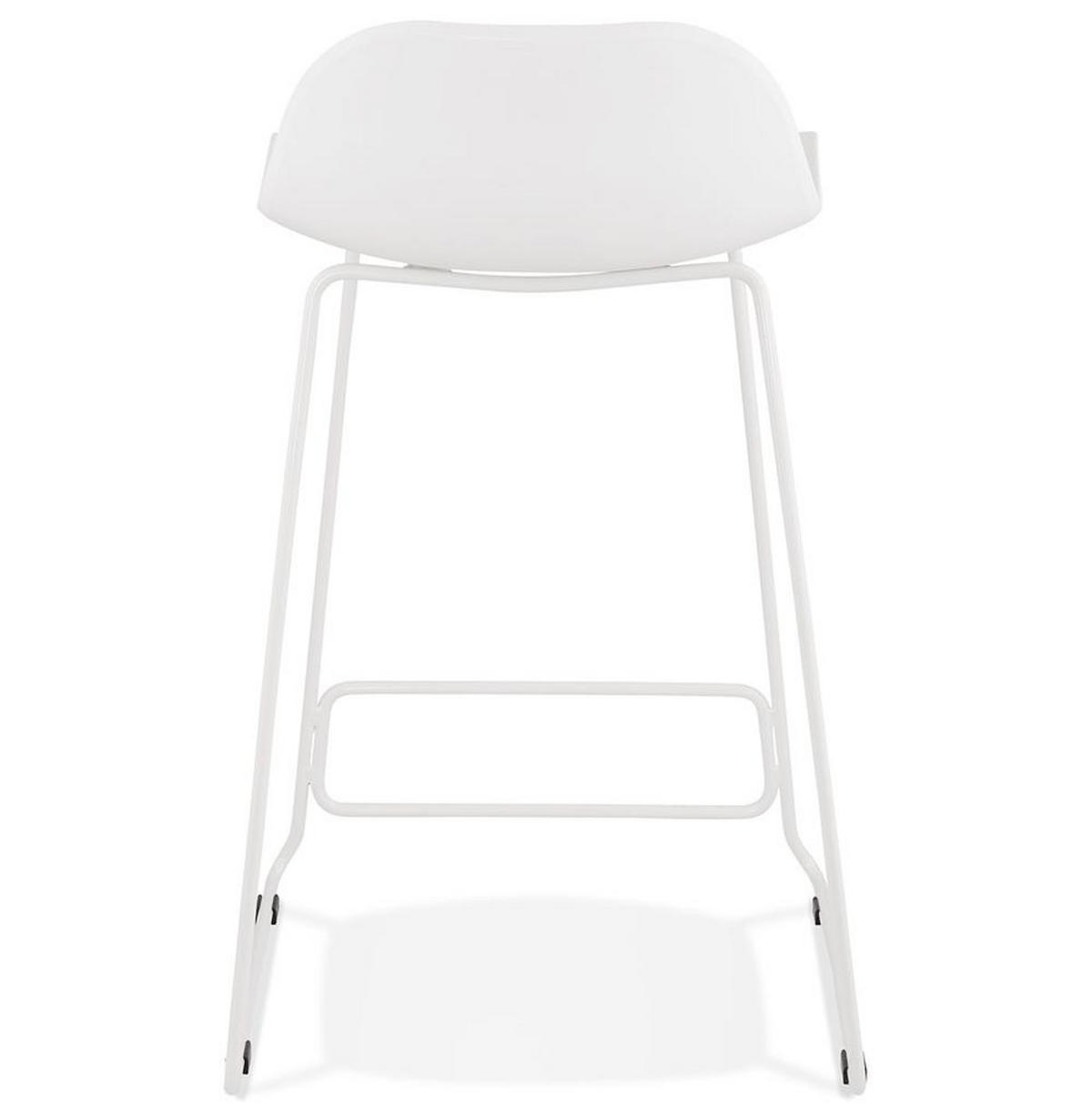 SITZHOCKER Kunststoff Metallgestell Sitzhöhe 66cm Industriedesign JORALI MINI, Weiß 48x53x85 cm - Weiß, Kunststoff/Metall (48/85/53cm) - KADIMA DESIGN