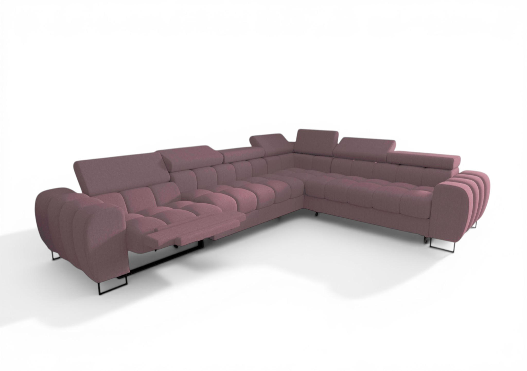 ECKSOFA Bastien Relax - Rosa, Holzwerkstoff/Textil (330/260cm) - Fun Möbel