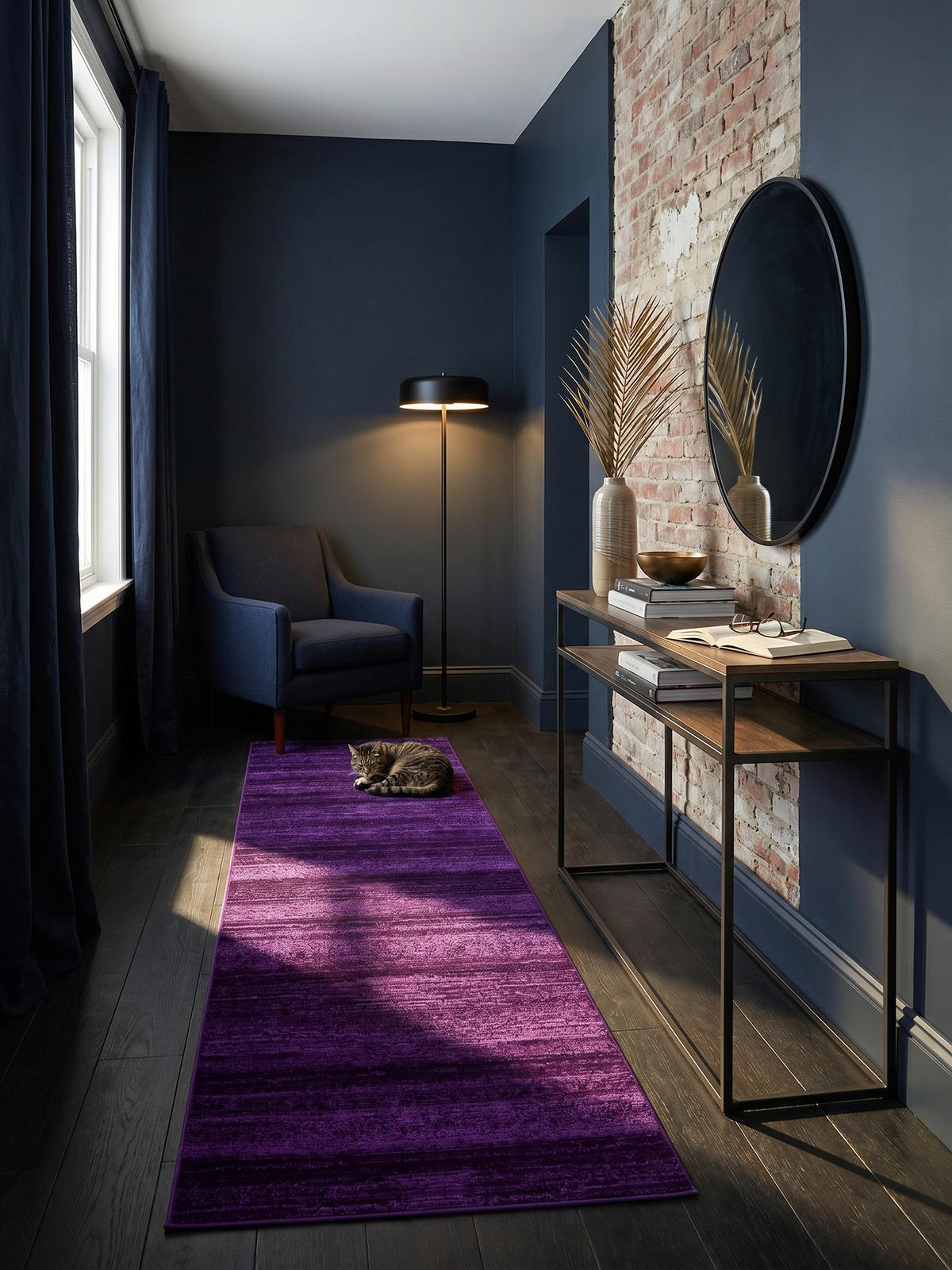 KURZFLORTEPPICH INN, einfarbig, Violett, 80 x 300 cm - Lila, Textil (80/300cm) - KADIMA DESIGN
