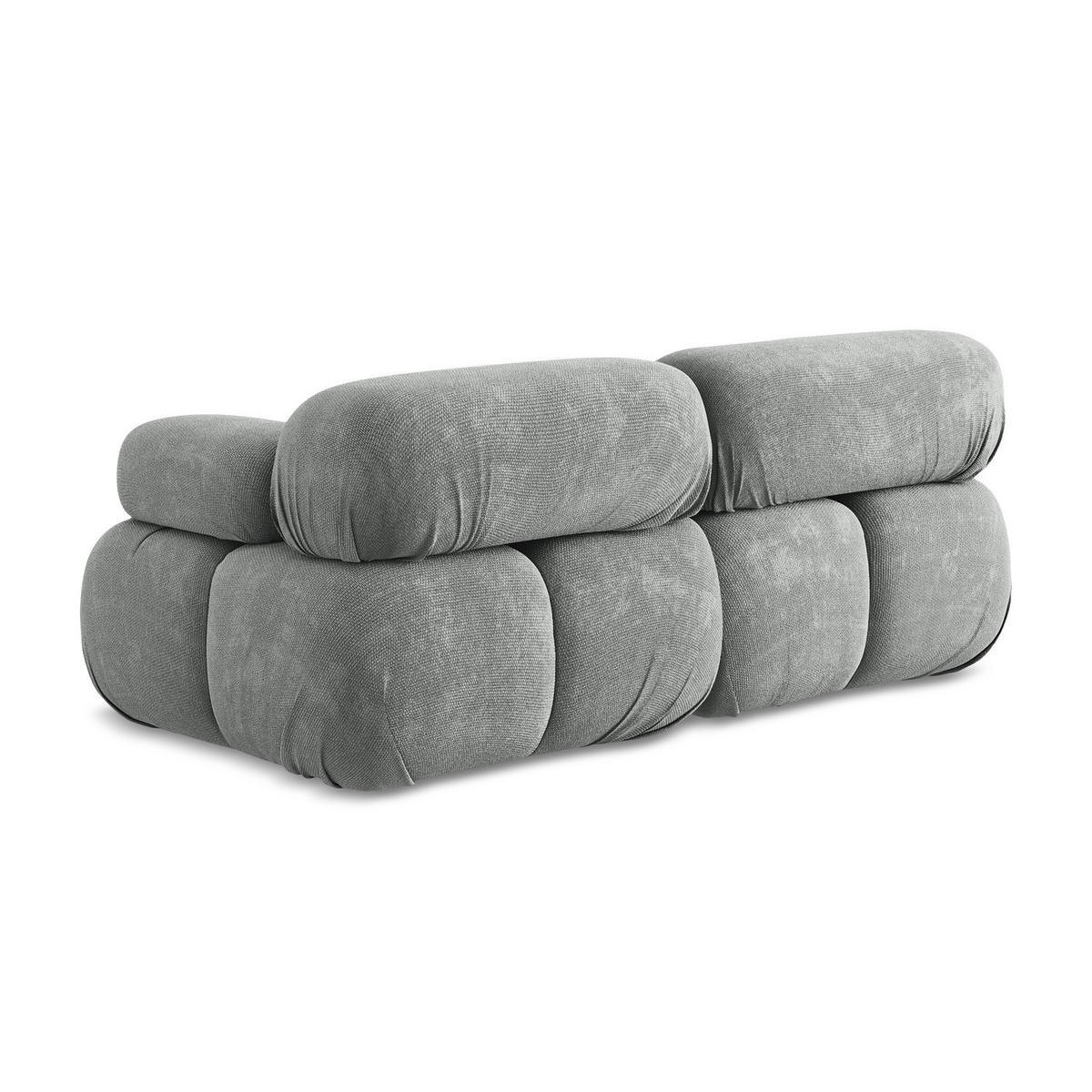 2-SITZER-SOFA Chenille Stoff Grau - Blau/Schwarz, Kunststoff/Textil (190/70/96cm) - LaMiaSofa