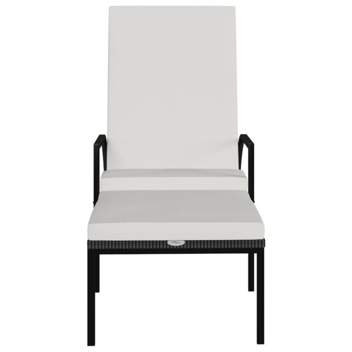 SONNENLIEGEN 2 Stk. mit Fußhocker PE-Rattan Braun - Braun, Kunststoff (60/102/195cm) - furnicato