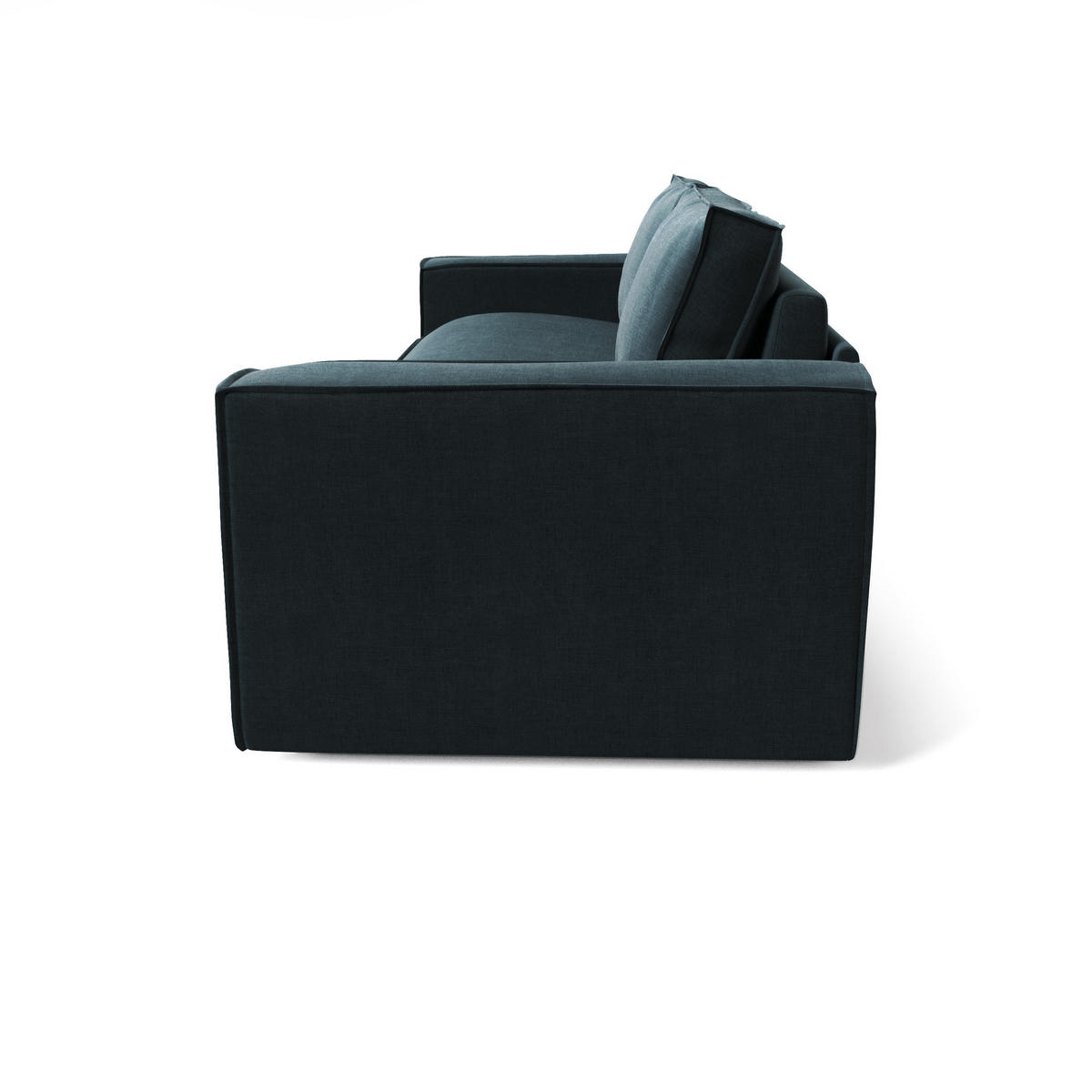 SCHLAFSOFA GERADE Samt Pfauenblau 234cm - Blau/Hellblau, Textil (234/90/100cm) - Sia Home