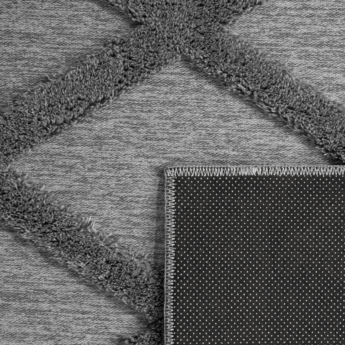 KURZFLORTEPPICH Waschbar, mit Rautenmuster, Grau, 160 x 220 cm - Grau, Textil (160/220cm) - KADIMA DESIGN