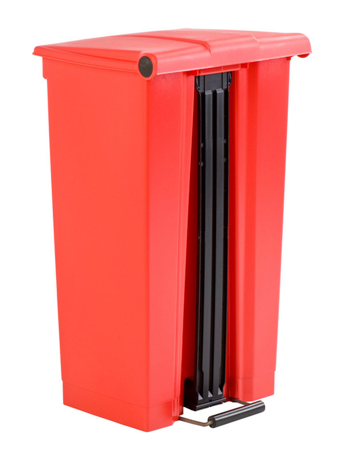 MÜLLEIMER Robuster Pedaleimer 87 Liter 82,6 x 41 x 50,2 cm Aus Konformen Polyethylen Rot - Rot, Metall (41/82.6/50.2cm) - PROREGAL