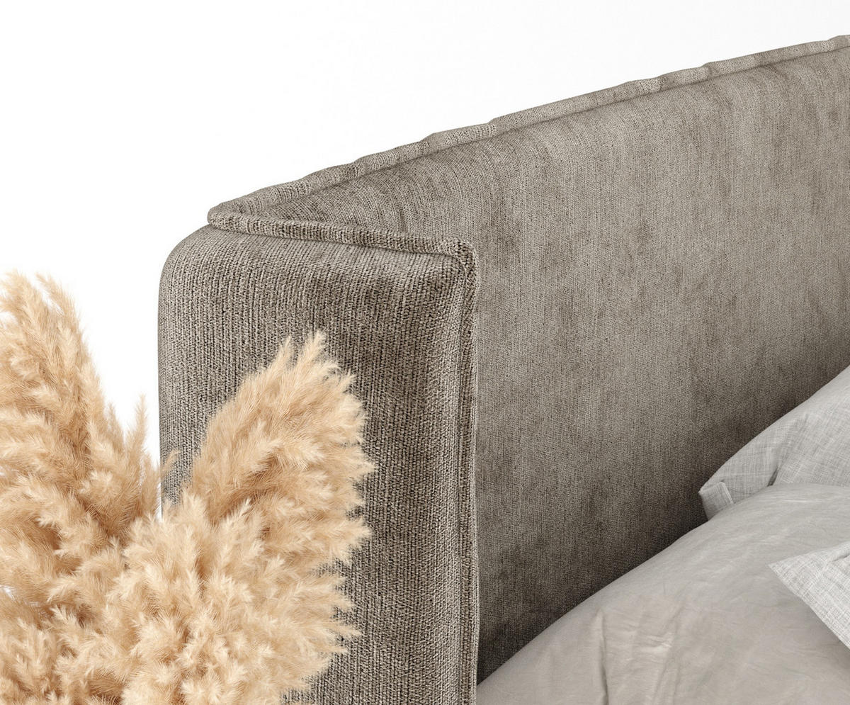 BOXSPRINGBETT Segni Beige 140/200 cm mit Matratze und Topper - Beige/Schwarz, Holz/Holzwerkstoff (140/200cm) - Maison de Reve