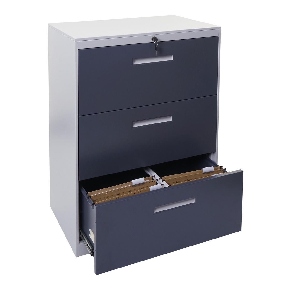 HÄNGEREGISTERSCHRANK Grau - Grau, Metall (76/103/46cm) - MCW