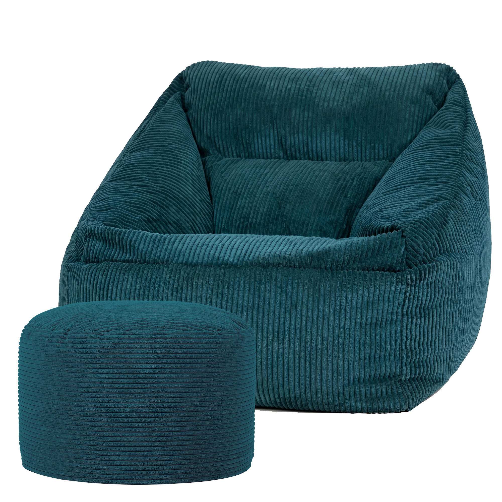 SITZSACK Sessel Natalia + Sitzpouf - Grün, Textil (100/80/88cm) - icon