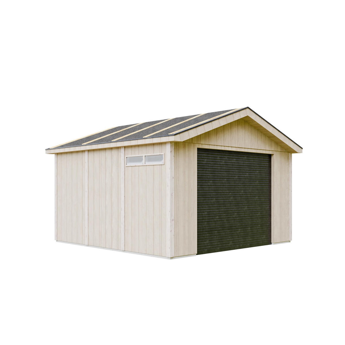 GARAGE 13 m²- L378xB412 cm - Konstruktion aus LP Smartside-Panels - Gartenhaus Timbela M990B - Beige, Holzwerkstoff (354/269/368cm) - Timbela