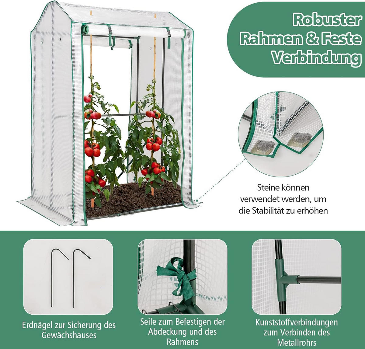 GEWÄCHSHAUS für Tomaten Transparent - Transparent, Metall (81/150/100cm) - COSTWAY