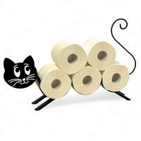 TOILETTENPAPIERHALTER Katze Schwarz Metall - Schwarz, Metall (57/35/10cm) - DanDiBo