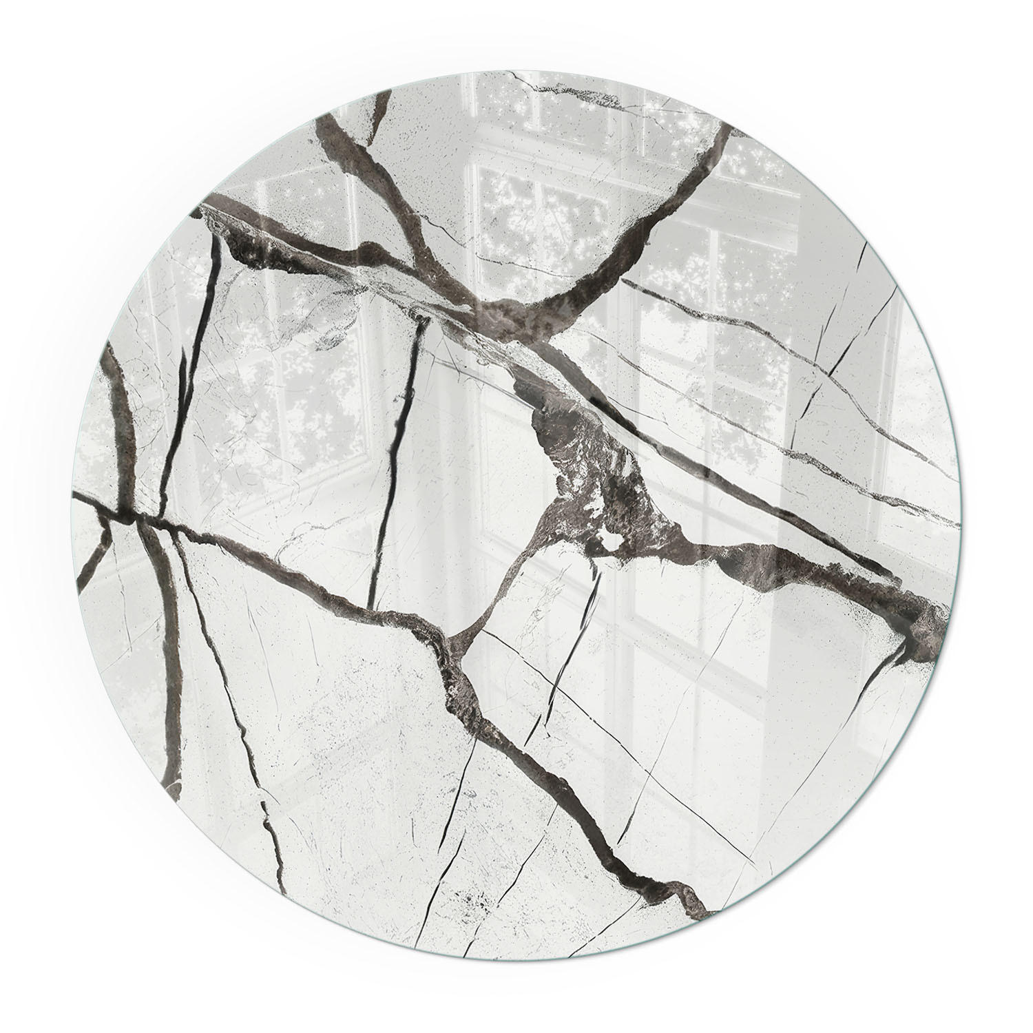 GLASPLATTE für Kamin Ø 80 cm - Weiß, Glas (80/80/0.4cm) - TULUP