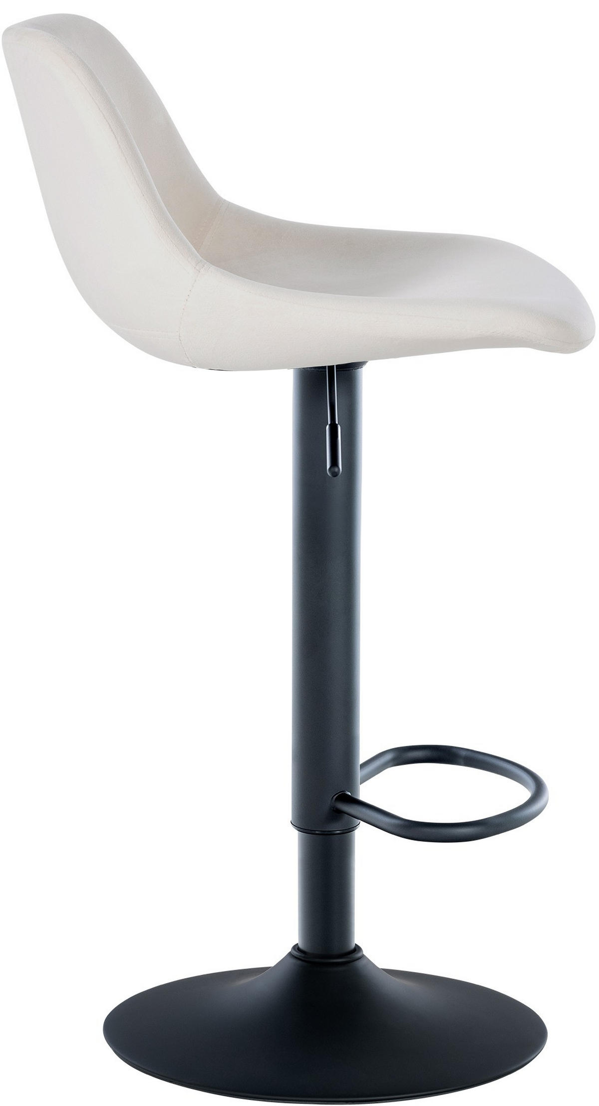 BARHOCKER 2er Set Samt creme - Creme/Schwarz, Textil/Metall (43/79/49cm) - CLP