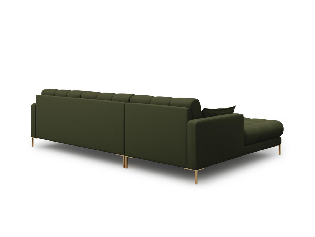 ECKSOFA links Mamaia aus strukturiertem Stoff grün 5 Sitzplätze - Grün, Textil (185/293cm) - Micadoni