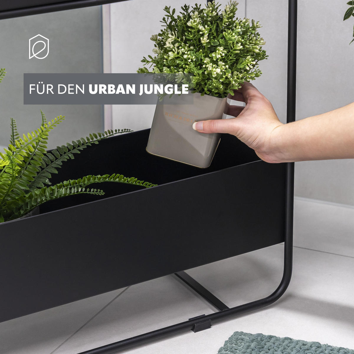 PFLANZENSTÄNDER, schwarz - Schwarz, Metall (25/60/71cm) - eluno