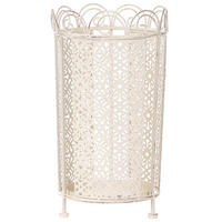 SCHIRMSTÄNDER Metall Cremeweiß Orliac - Creme/Weiß, Metall (24/43/24cm) - Beliani