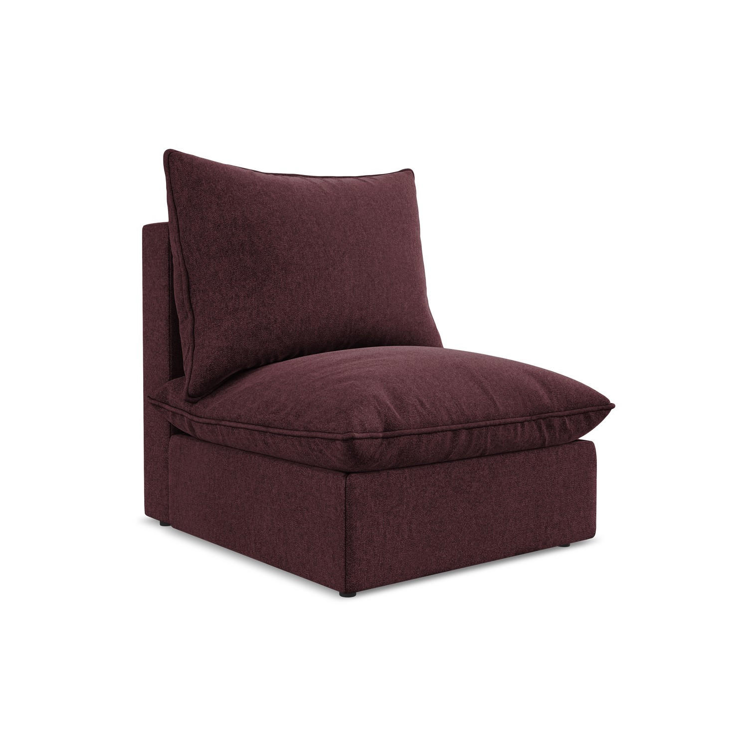 SOFAELEMENT Samt Stoff Rot - Bordeaux/Schwarz, Holzwerkstoff/Kunststoff (75/77/90cm) - LaMiaSofa