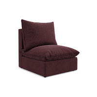 SOFAELEMENT Samt Stoff Rot - Bordeaux/Schwarz, Holzwerkstoff/Kunststoff (75/77/90cm) - LaMiaSofa