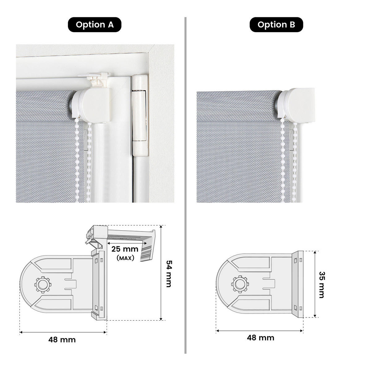 SCREEN-ROLLO without drilling Grau 90X180 - Grau, Kunststoff (90/180cm) - STORESDECO