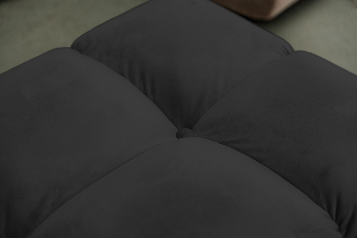 SITZGRUPPE VIVIEN 3ER SET Schwarz Velvet - Schwarz, Kunststoff/Textil (359/85/510cm) - KAWOLA