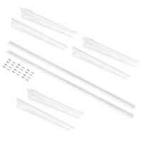 REGALE mit Konsolen und Jagmet Wandhalterungen, Länge 380mm, Stahl, Weiß lackiert 3er-set - Weiß, Metall (10/3/100.5cm) - EMUCA