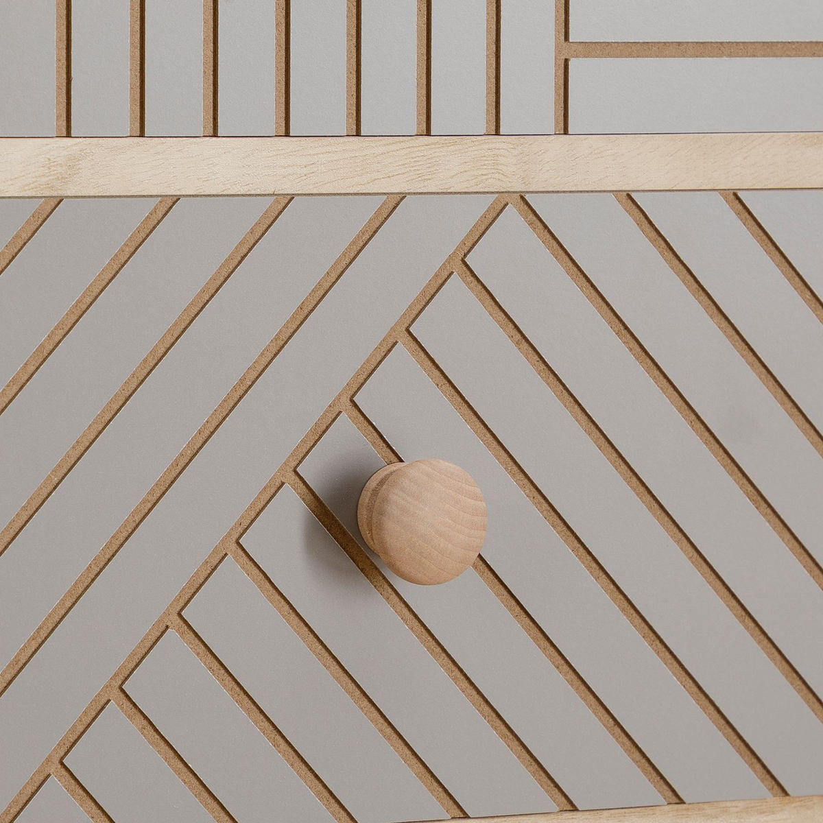 NACHTTISCH PELO - Naturfarben/Grau, Holz (35/53/28cm) - IDIMEX