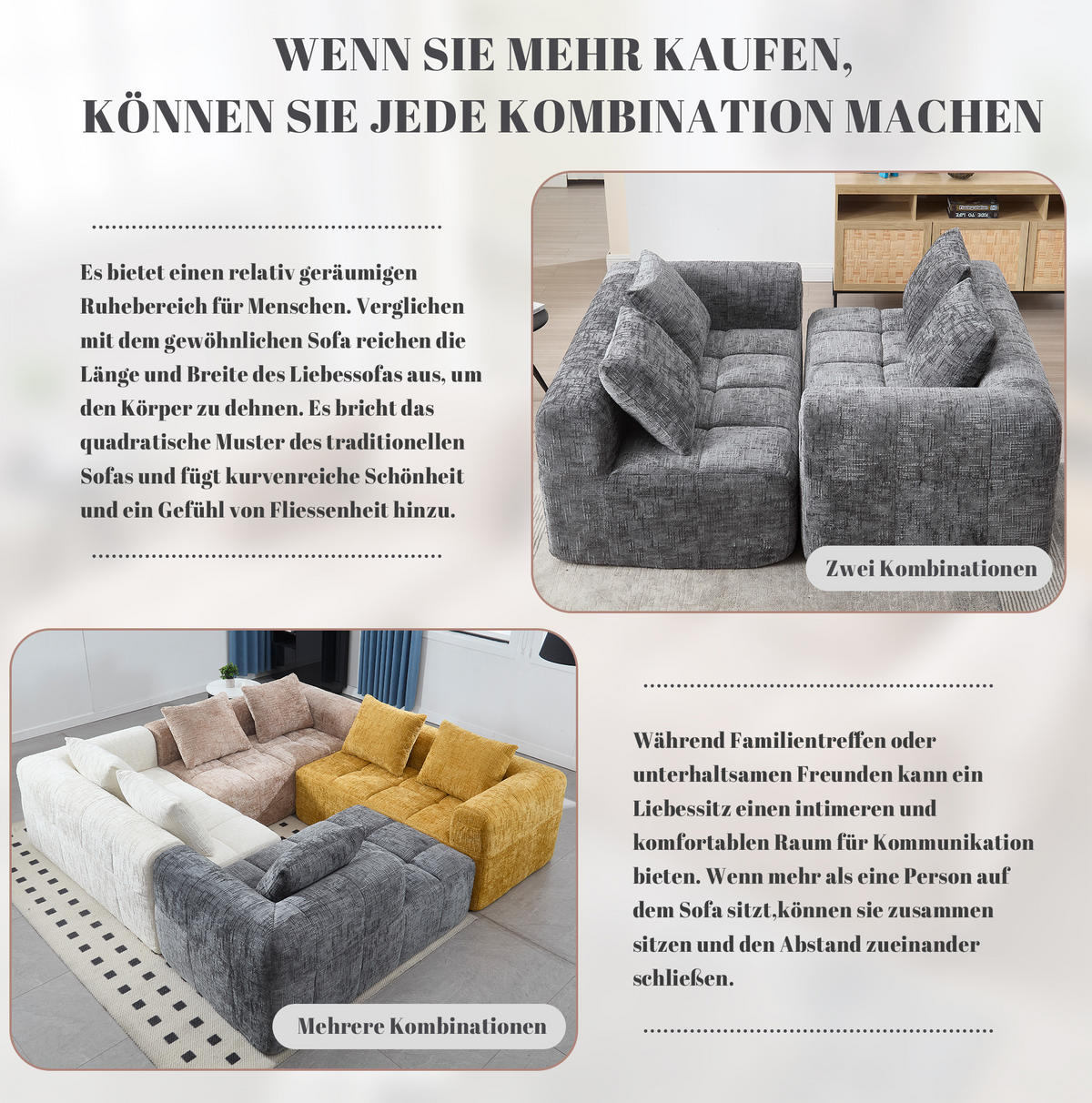 POHOVKA z chenillu, 158/90/60 cm sivá, s bočnými vreckami a vankúšom - sivá, textil (60/160/90cm) - BEAOK