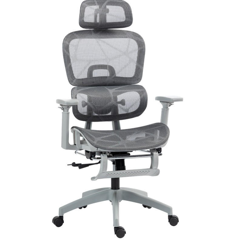 BÜROSTUHL ergonomisch verstellbar 66 x 64 x 114-122 cm Grau - Grau, Kunststoff (64/122/66cm) - Meubliv
