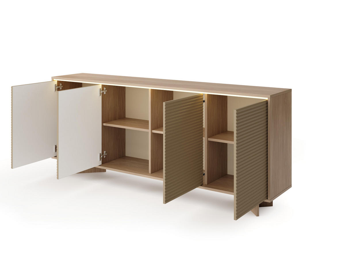 KOMMODE: Naturbolivar, 203,9 x 84,4 x 40 cm - Eichefarben, Holzwerkstoff (203.9/84.4/40cm) - 3XE LIVING