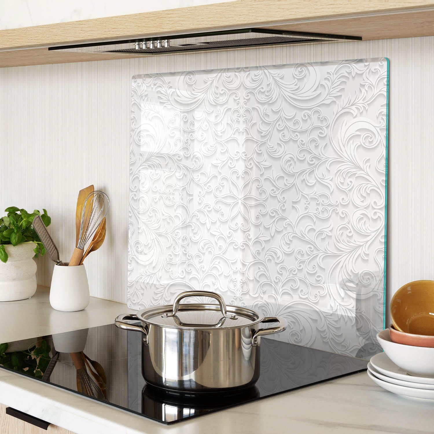 GLASPLATTE 60x52 cm Dekorationen - Weiß, Glas (60/0.4/52cm) - TULUP
