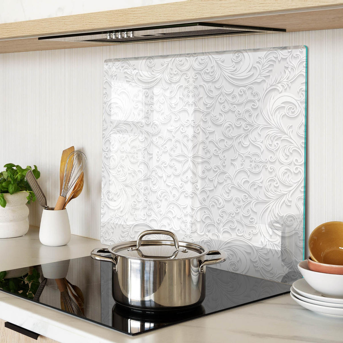 GLASPLATTE 60x52 cm Dekorationen - Weiß, Glas (60/0.4/52cm) - TULUP