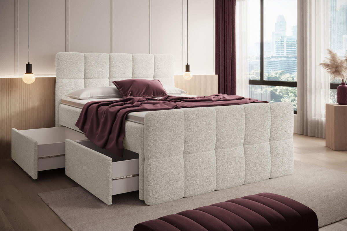 BOXBETT Madison 5 Creme 200/200 H3/H4 Boucle - Creme, Textil (200/200cm) - wonello