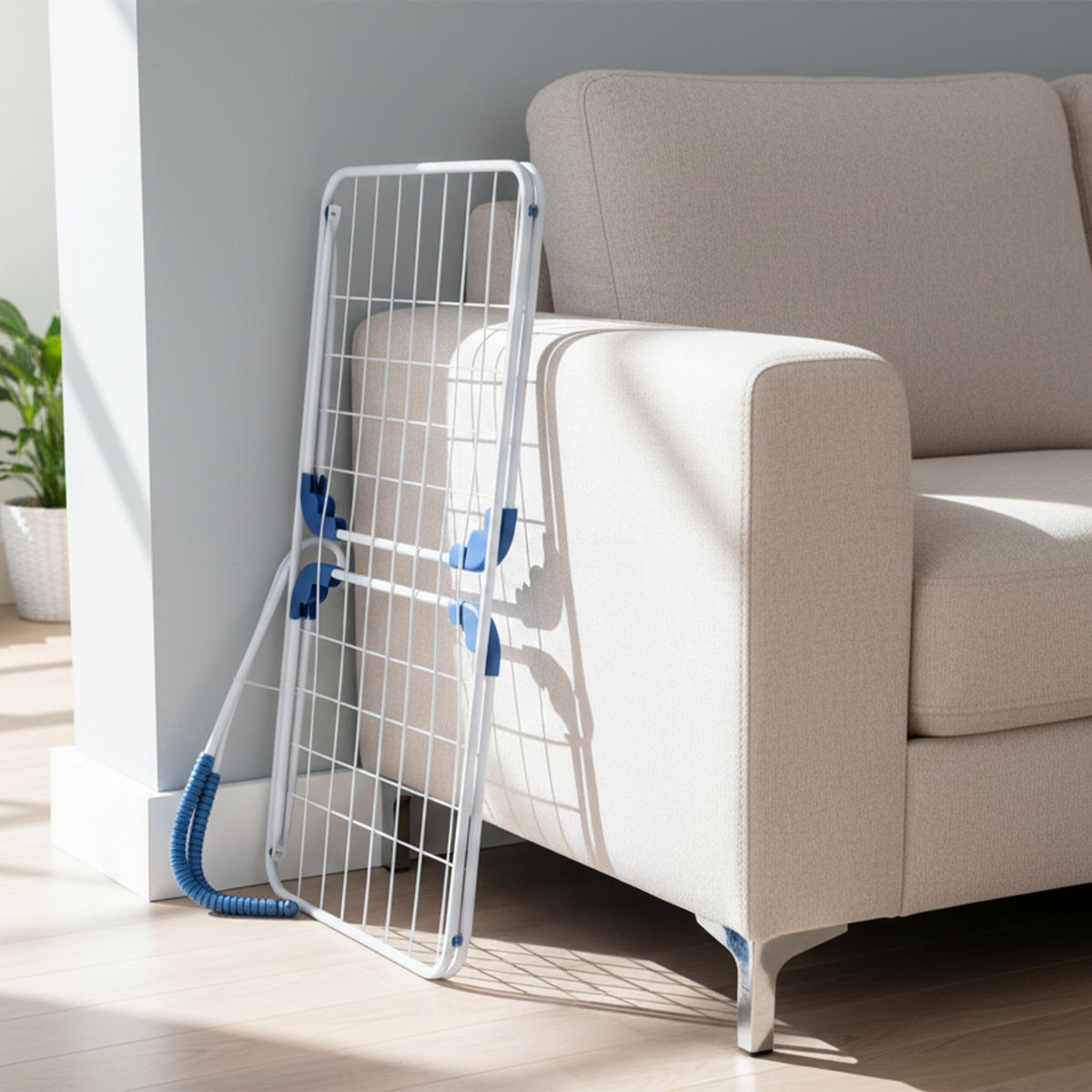 WÄSCHESTÄNDER Weiß Blau 15 m - Weiß, Kunststoff/Metall (175/29/55cm) - Relaxdays